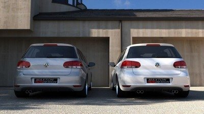 Diffuser passend voor VW Golf 6 Met 2 Uitlaatgaten Glans Zwart