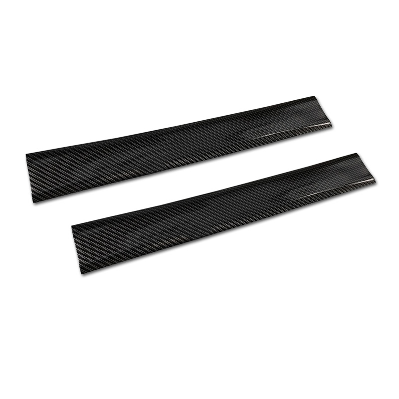 Universal door sill protector set - black carbon foil - 2-pieces - 50 x 7 cm