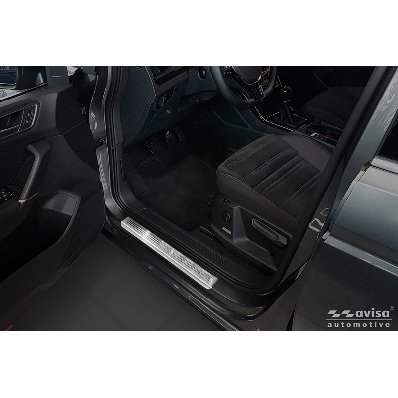 Avisa Inox door sill protectors  Mitsubishi VW Touran III 2015- incl. R-Line - 'Lines' - 4-pieces