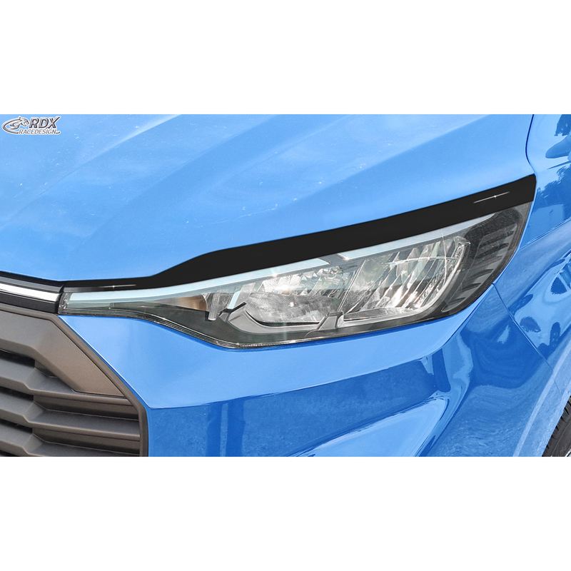 RDX Head light spoilers  Ford Transit Custom & Tourneo Custom (V710) 2023- (with Halogen) (ABS Gloss Black)