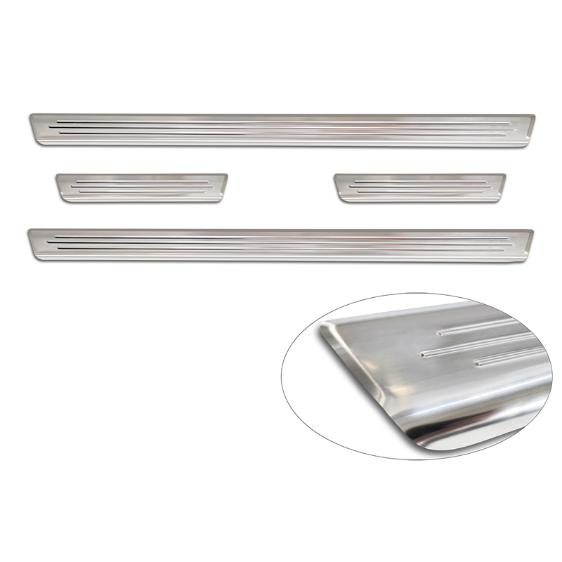 Inox door sill protectors  Fiat 600(e) (365_) 2023- - 'Lines' - 4-pieces