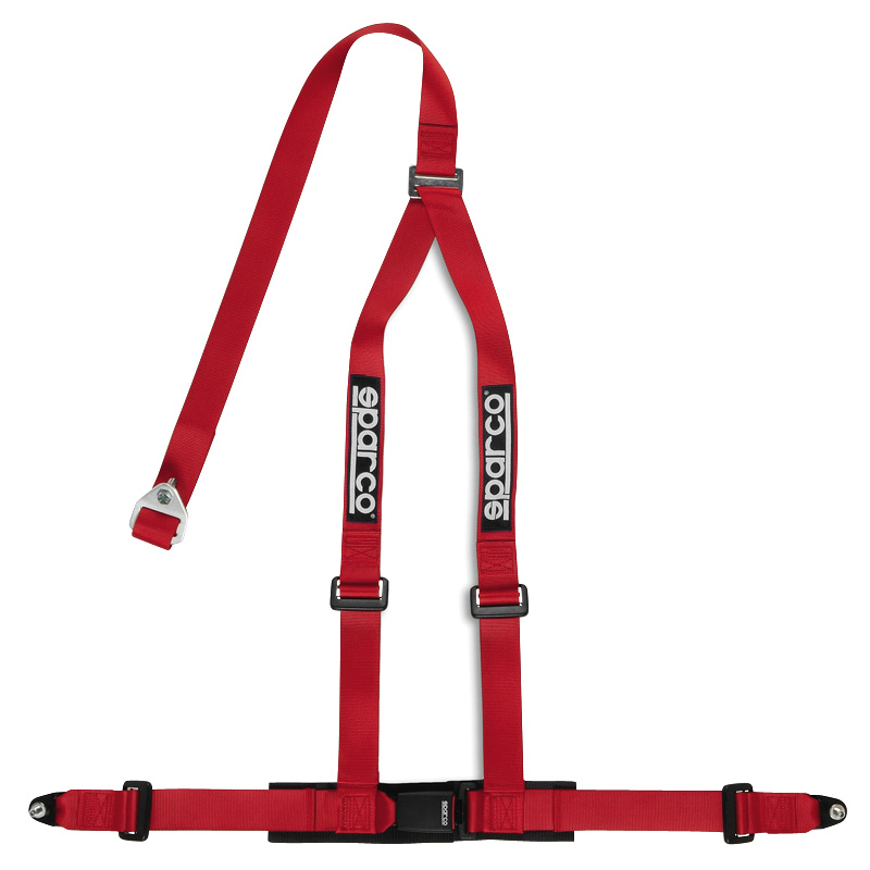Sparco 3-Point Sport seat belt - Red - incl. screw mounting (E-Mark)
