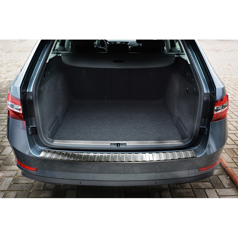 Stainless Steel Rear bumper protector  Skoda Superb Combi III 2015-2019 & 2019-2024 Incl. Scout 'Ribs'