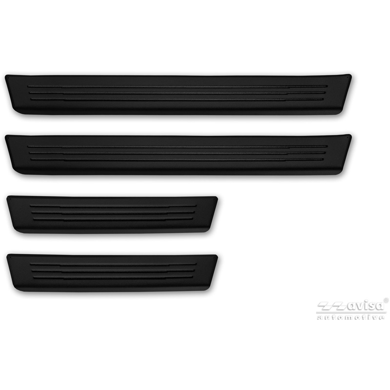 Avisa Black Stainless Steel door sill protectors  Opel Grandland (EV) 2024- - 'Lines' - 4-pieces