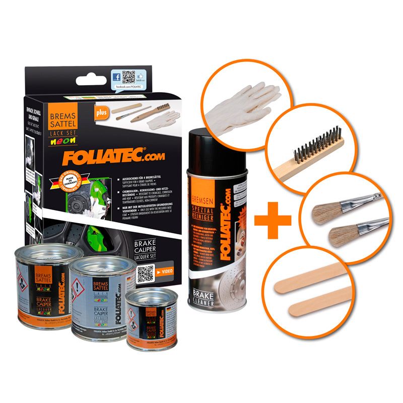 Foliatec Brake Caliper Lacquer Set - NEON green - 4 Components