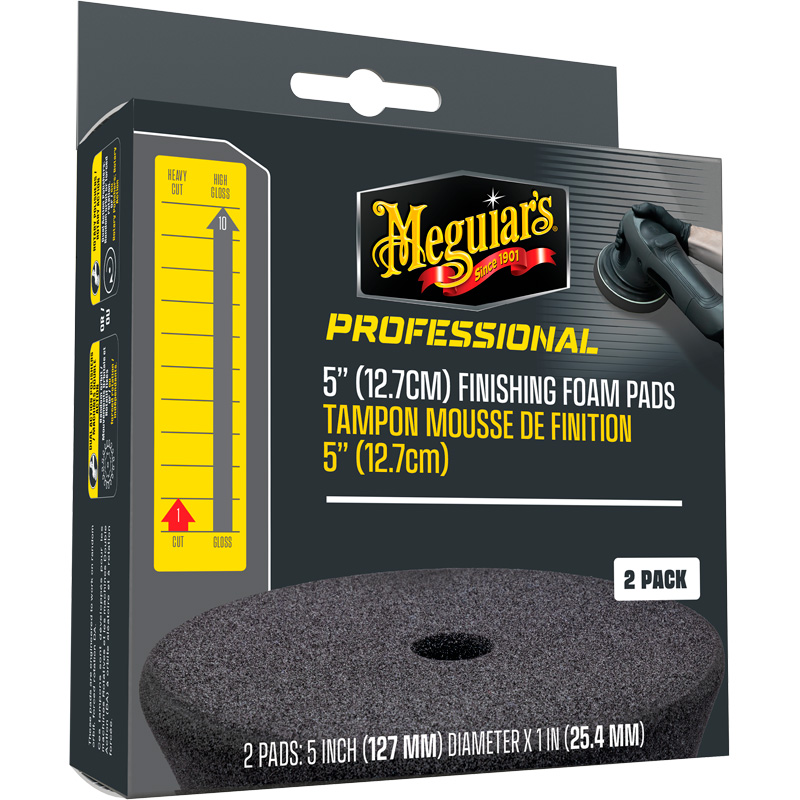 Meguiar's Professional Foam Finishing Pads – 5'' diameter x 1'' (127 mm x 25.4 mm) – Black – Set of 2
