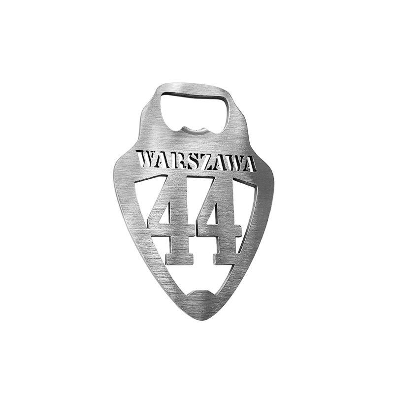 Stainless steel bottle opener - 'Warszawa 44' (silver)