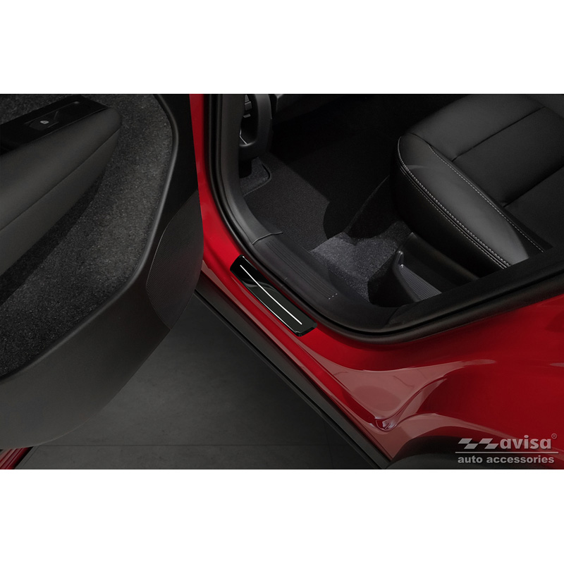 Mirror Black Inox door sill protectors  Volvo XC40 2018- 'Hybrid' - 4-pieces