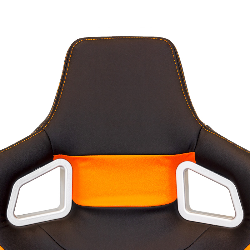 Sport seat 'RS6-II' - Matt-Black/Orange Synthetic leather - Dual-side reclinable back-rest - incl. slides