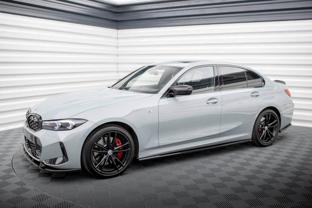 Zijskirts passend voor BMW M Pakket & M340i G20 / G21 FL Maxton Glans Zwart
