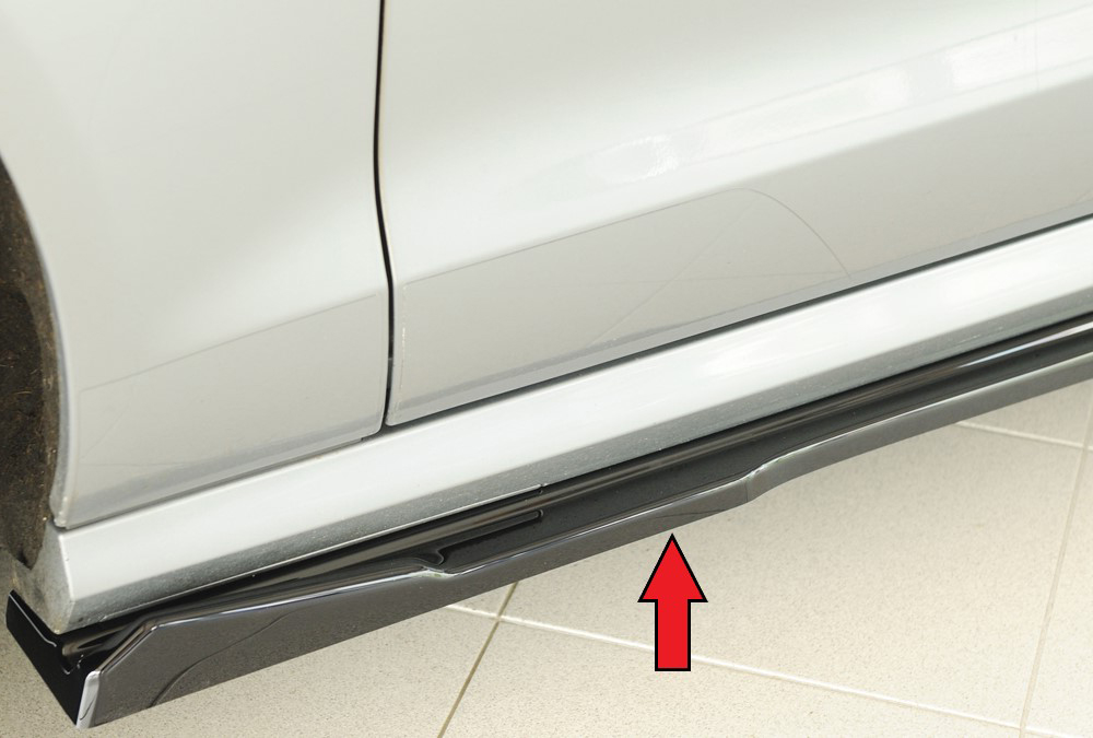 Zijskirts passend voor Audi A6 (4G/C7): 11.10-08 glans zwart