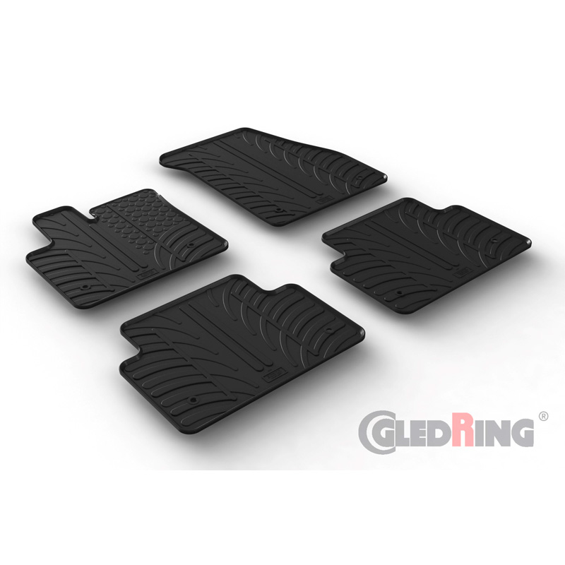 Rubber car mats set  Range Rover Evoque 2019- (T profile 4-pieces + mounting clips)