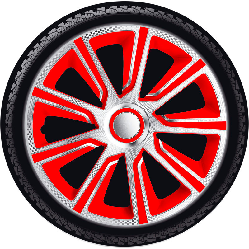 Set J-Tec wheel covers Veron 13-inch silver/red/carbon-look