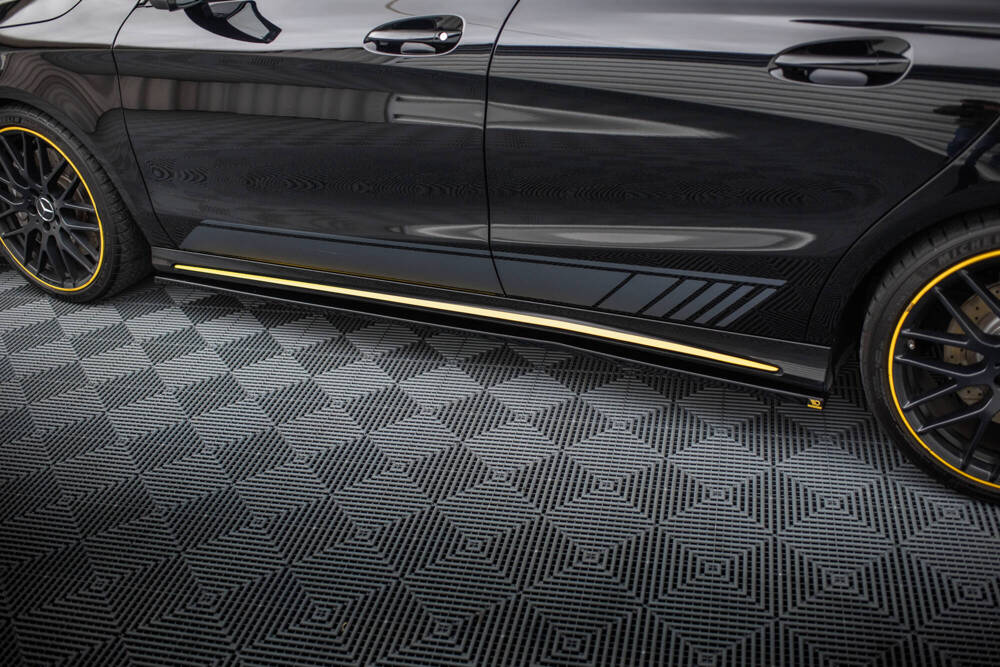 Zijskirts passend voor Mercedes-AMG CLA 45 C117 FL Maxton Glans Zwart