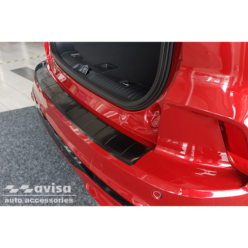 Black Stainless Steel Rear bumper protector  Ford Kuga III ST-Line/Vignale/Hybrid ST-Line 2019-2024 & FL 2024- 'Ribs'