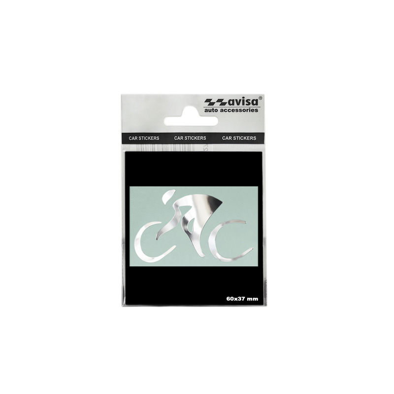 Nickel Sticker 'Cyclist' - 65x40mm