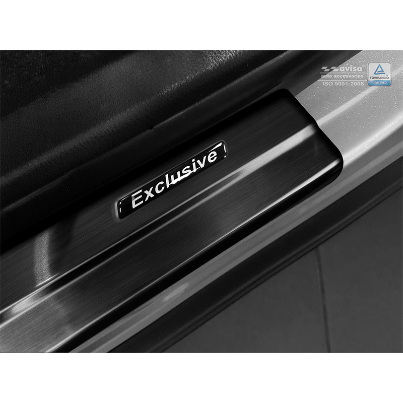 Black Inox door sill protectors  Toyota C-HR 2016-2019 & FL 2019-2023 & RAV4 IV FL 2016-2018 & Lexus NX 2014-2021 - 'Exclusive' - 4-pieces