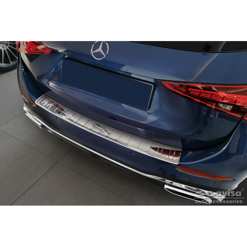 Chrome Stainless Steel Rear bumper protector  Mercedes C-Class AMG Estate (S206) 2021- 'Ribs'