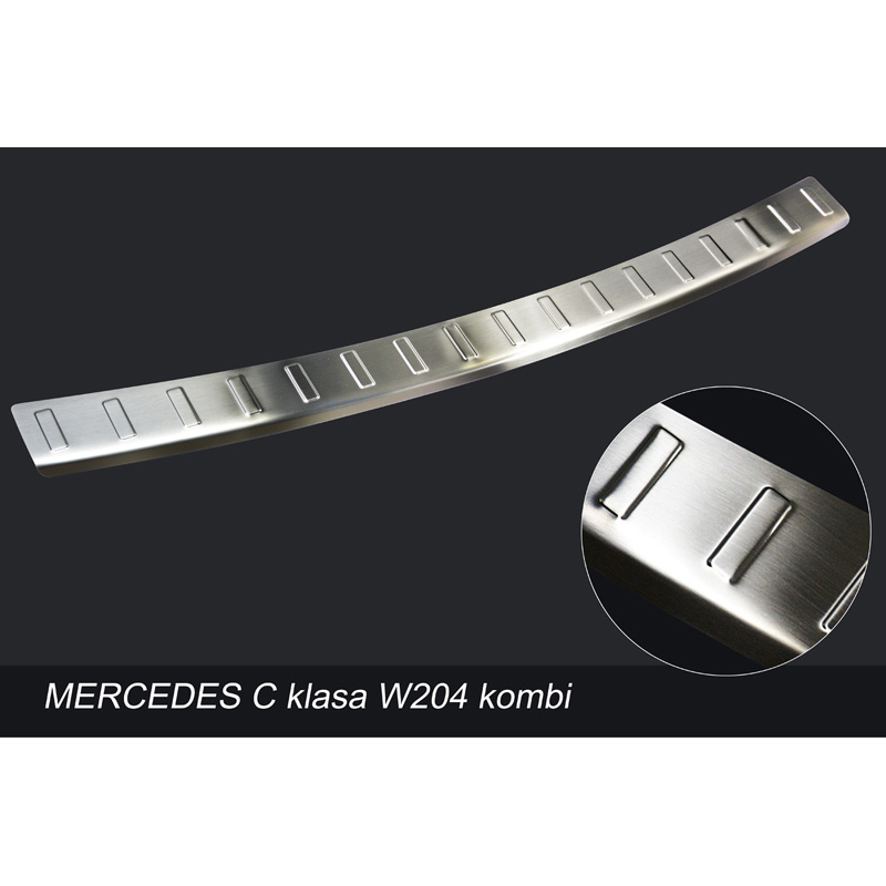 Stainless Steel Rear bumper protector  Mercedes C-Class W204 Kombi 2011-2014 'Ribs'