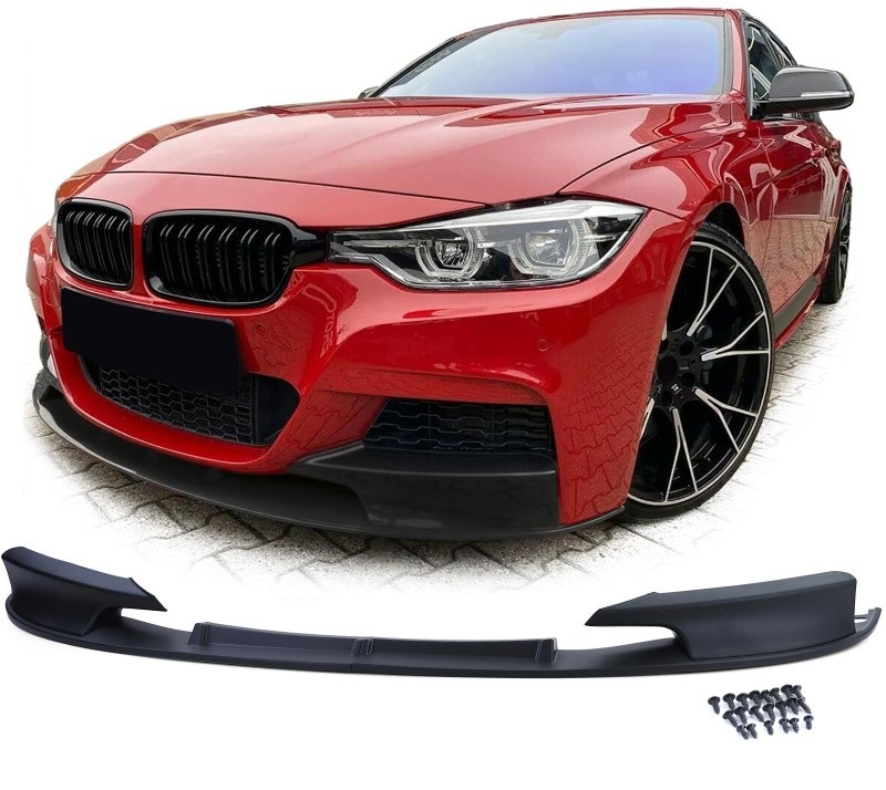 Voorspoiler passend voor BMW 3-Serie F30 F31 M-Pakket Matt Zwart