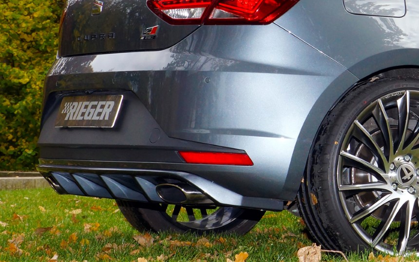 Diffuser passend voor Seat Leon Cupra (5F) Rieger uitlaat links + rechts