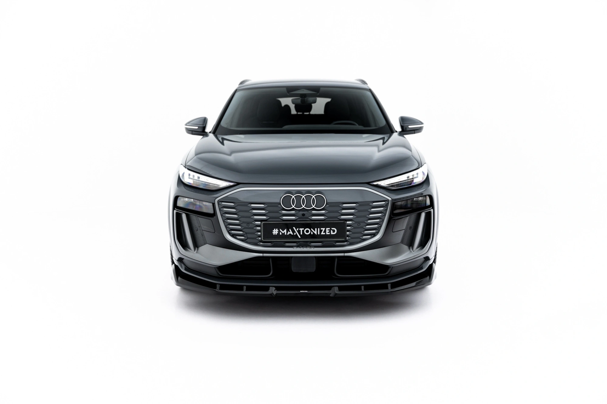 Voorspoiler passend voor Audi Q6 e-tron Standard / S-Line / SQ6 e-tron SUV & Sportback Mk1 (2023–heden) – Glans Zwart