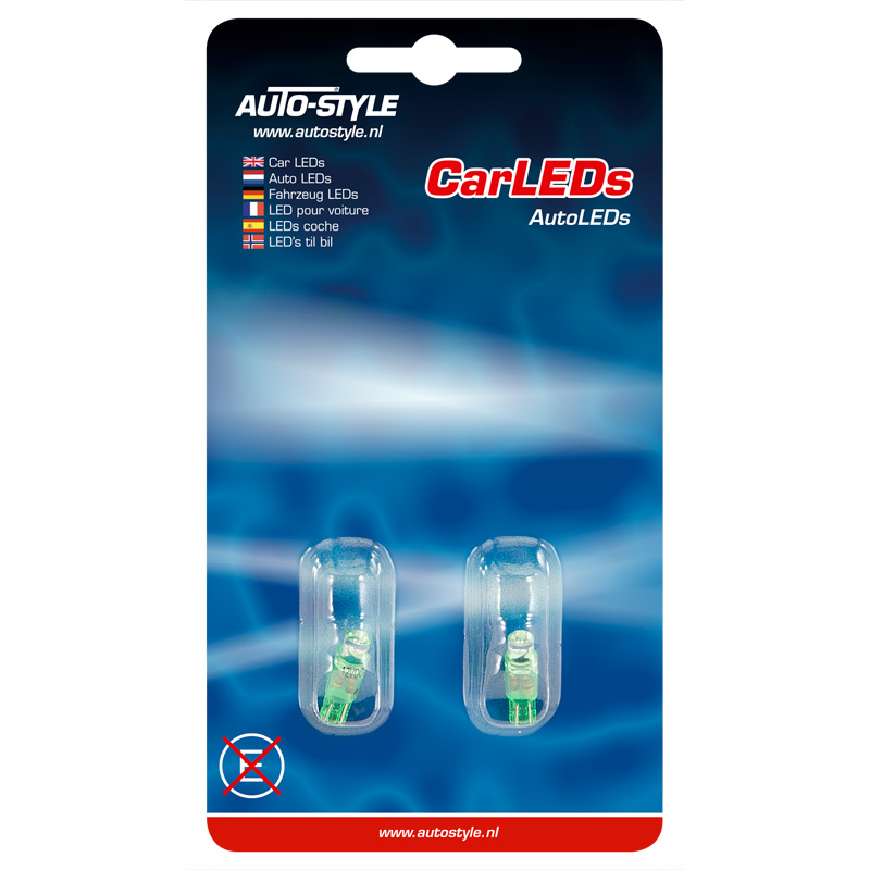T-5 LED Instrument Bulbs 12V Green, set of 2 pieces