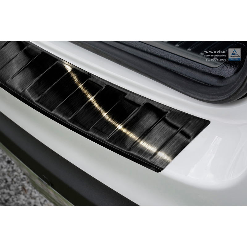 Black Stainless Steel Rear bumper protector  Mercedes GLC 5-doors 2015-2019 & FL 2019- 'Ribs'