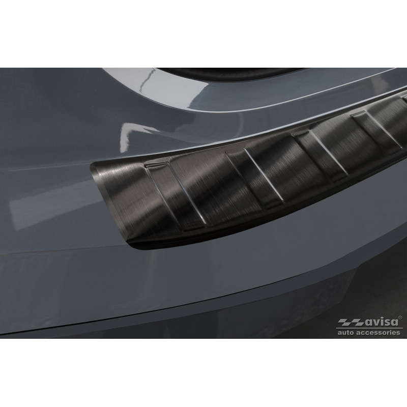 Black Stainless Steel Rear bumper protector  BMW iX (I20) 2021- 'Ribs'