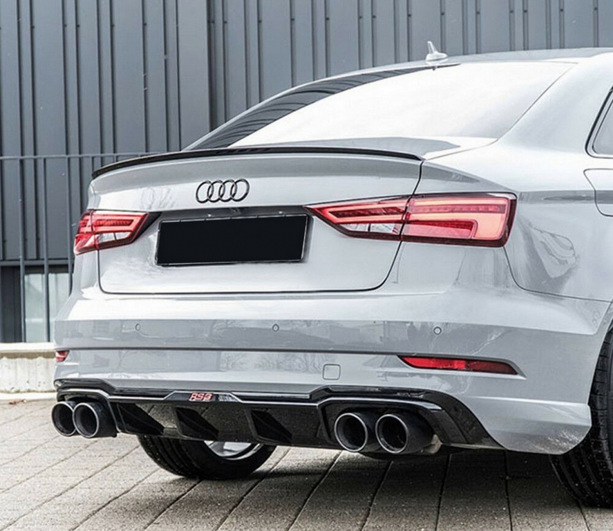 Spoiler passend voor Audi A3 8V Limousine Glans Zwart