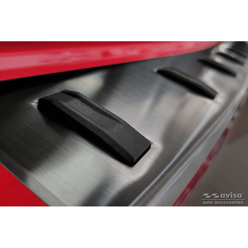 Black Stainless Steel Rear bumper protector  Volkswagen Passat Variant 2014-2019 & Facelift 2019-2023 (incl. R-Line/Alltrack) 'STRONG EDITION'