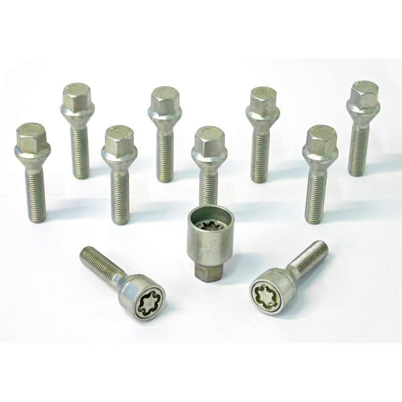H&R Wheel bolt Set Taper-Head M12x1.50 - Length 40mm - 10 pcs. - incl. wheel-locks