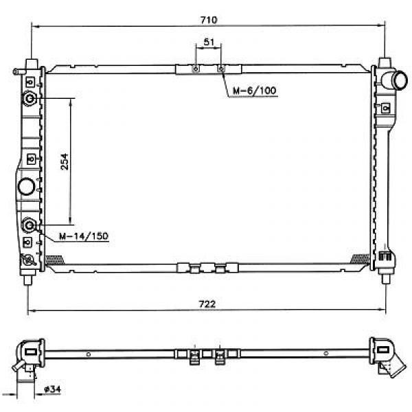 Radiator NUBIRA 97-7/99 655x384x16 1.62.0 +/-AC