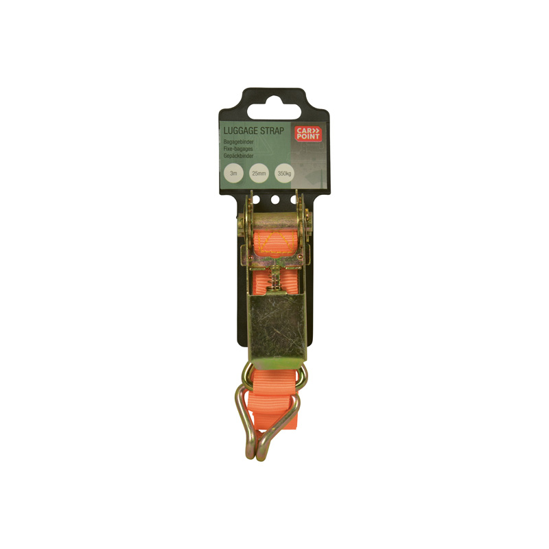 Carpoint Ratchet Strap with Hooks 3m