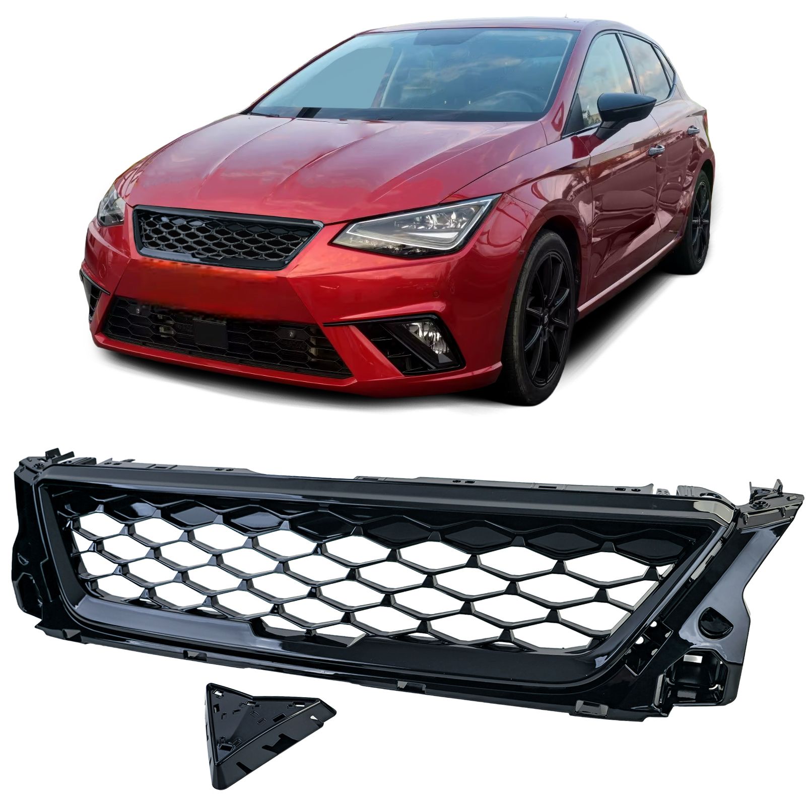 Grill Seat Seat Ibiza 6F / KJ 2017-2021 Glanzend zwart