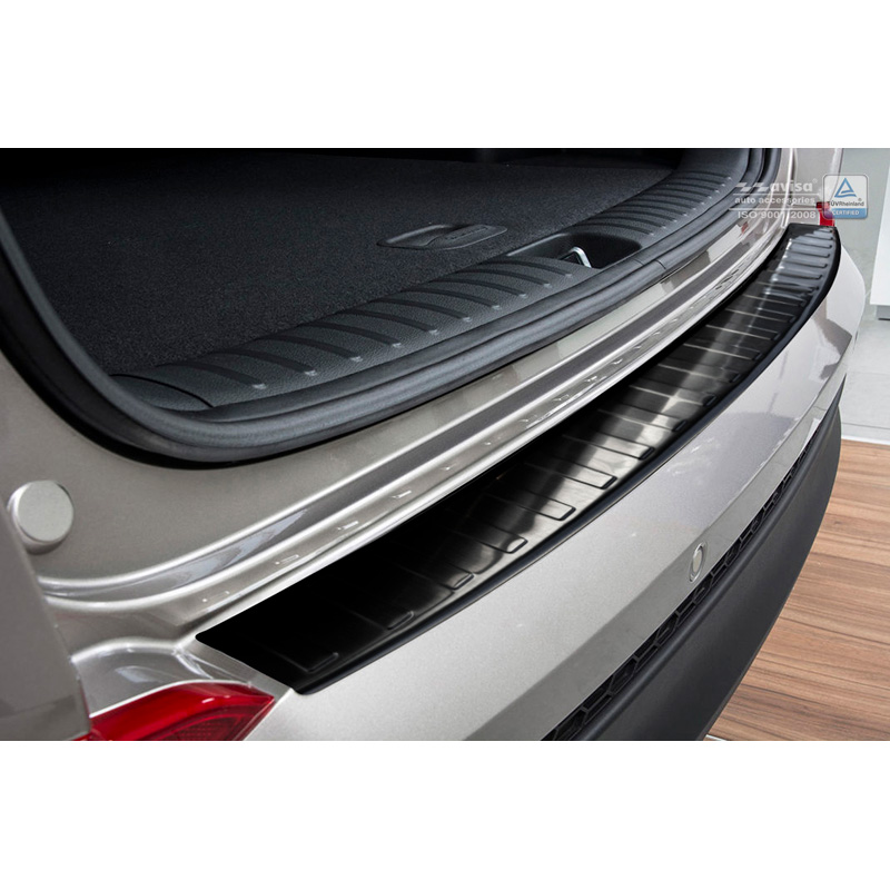 Black Stainless Steel Rear bumper protector  Hyundai Tucson 2015-2018 'Ribs'