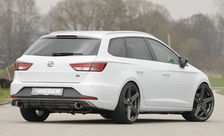 Diffuser passend voor Seat Leon F5 FR 5 dr. (ST) Rieger sportuitlaat links + rechts carbon-look