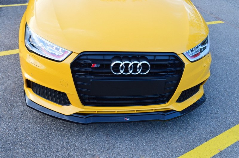 Voorspoiler passend voor Audi S1 8X glanzend zwart