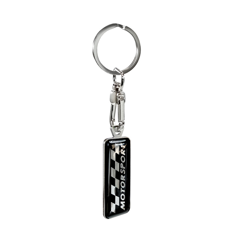 Stainless steel key chain - 'Motorsport' Black
