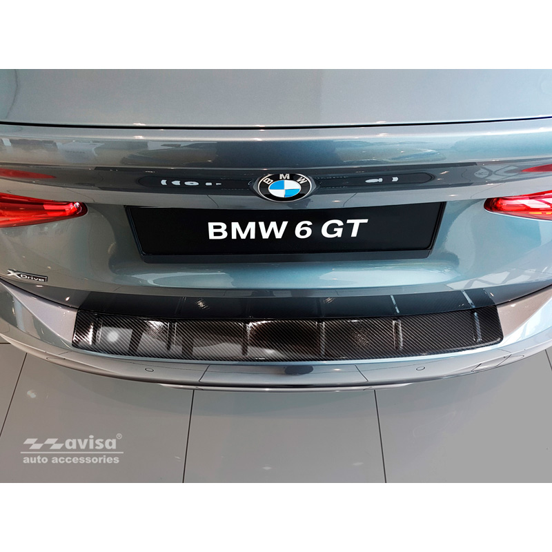 Real 3D Carbon Rear bumper protector  BMW 6-Series Gran Turismo G32 2017- 'Ribs'