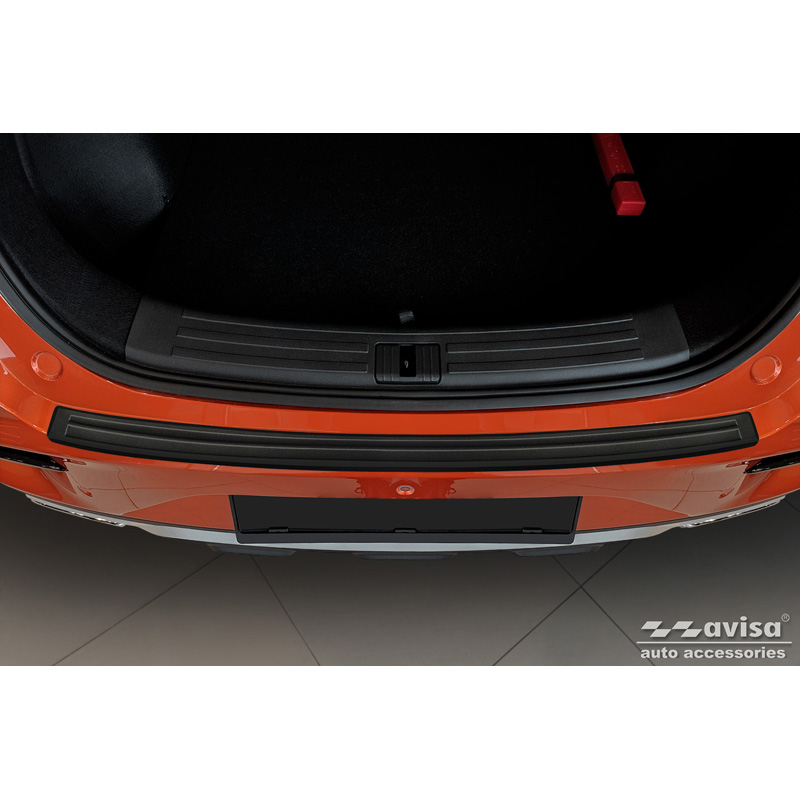 Matt Black Stainless Steel Rear bumper protector  MG ZS FL 2019-2024 'Lines'