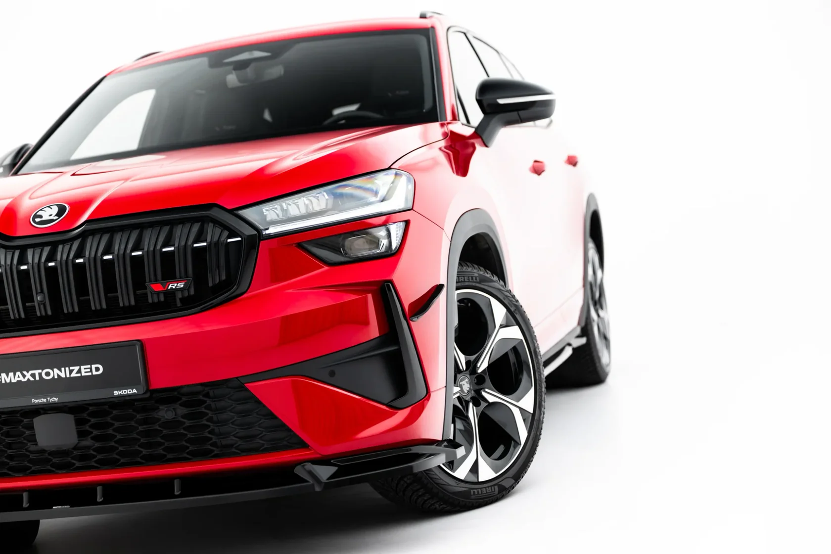Voorbumper Wings (Canards) Skoda Kodiaq RS Mk2 Glans Zwart
