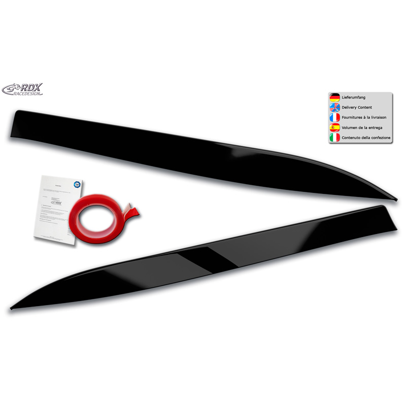 Head light spoilers  Mercedes A-Class (W176) 2012-2019 (ABS Gloss Black)