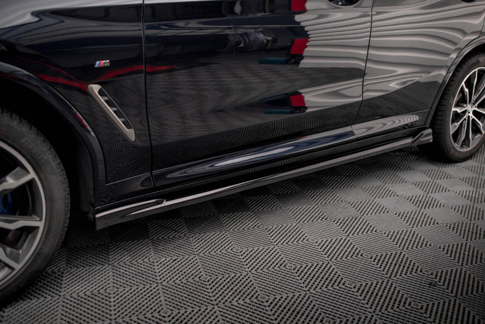 Zijskirts passend voor BMW X4 M-Pack G02 Maxton Glans Zwart