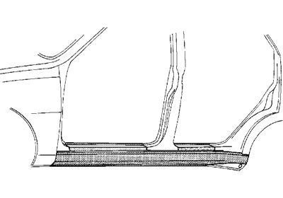 dorpel, 4 drs, rechts Renault Laguna, 1994-2001