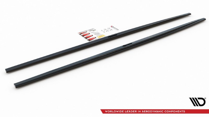 Zijskirts passend voor Audi A7 C8 S-Line Maxton Glanzend Zwart