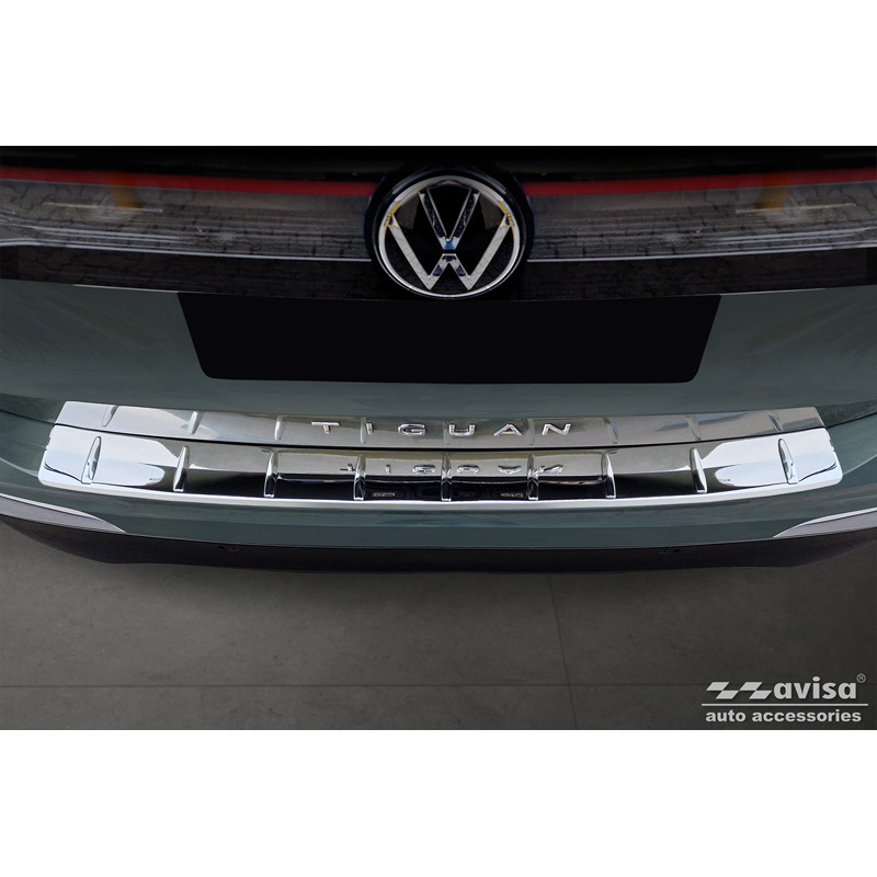 Chrome Stainless Steel Rear bumper protector  Volkswagen Tiguan (CT1) 2024- 'Ribs'