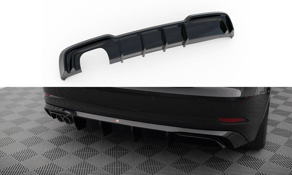 Diffuser passend voor Audi A3 Sportback 8V FL Maxton Glans Zwart