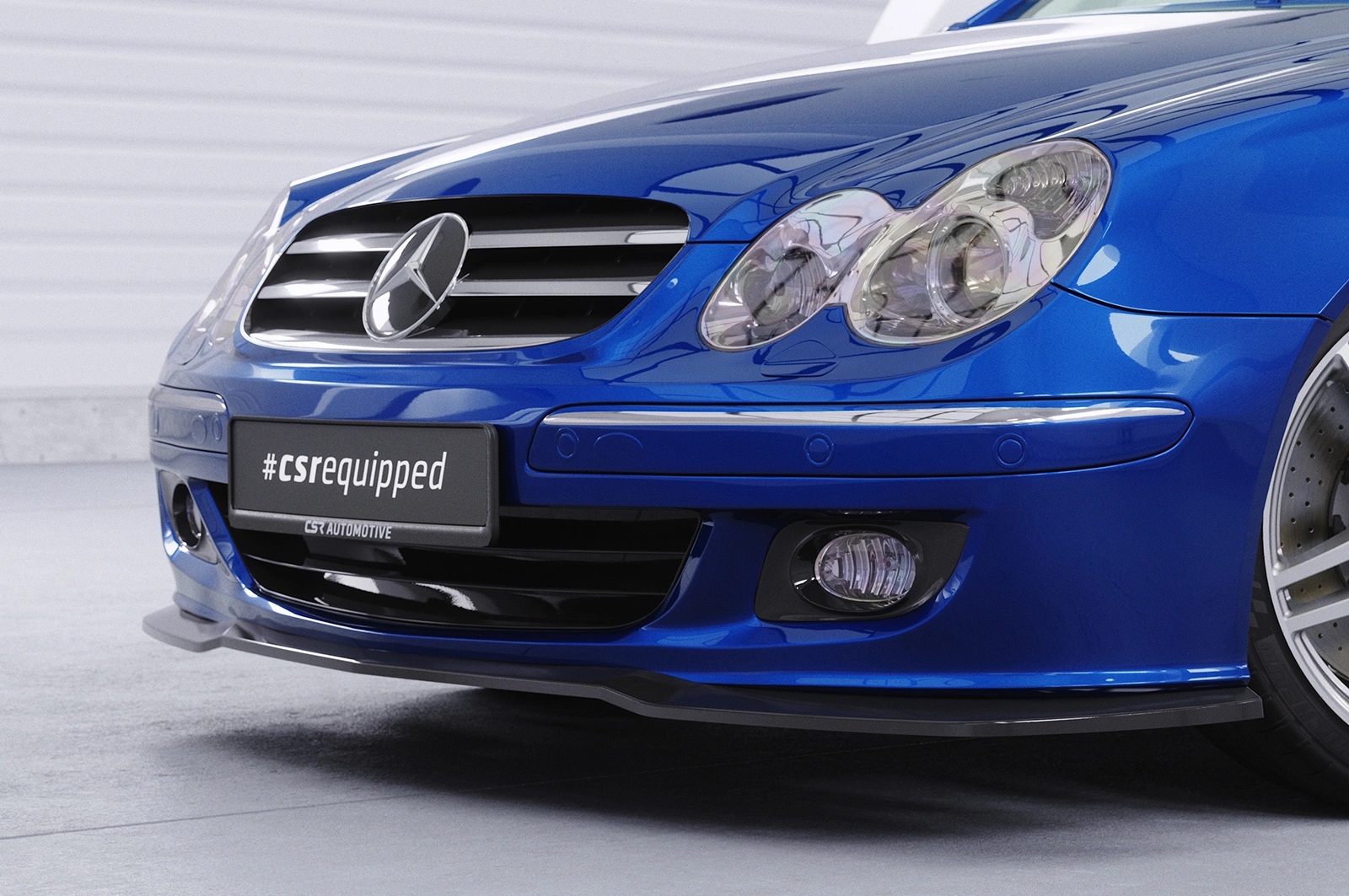 Voorspoiler passend voor Mercedes-Benz CLK A209 / C209 Glans Zwart van CSR Automotive (2005-2009 Facelift)