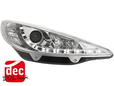 Headlights Peugeot 207 06- Devil Eyes Dlite LED Black